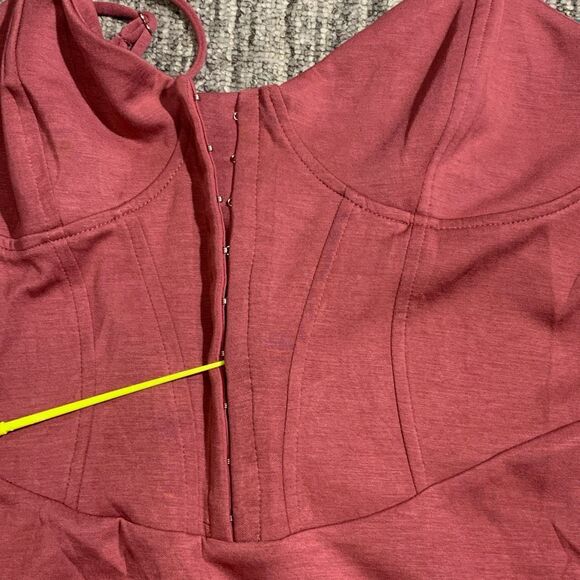 Brand New Lot of 2‎ Wild Fable Women L Maroon Brown Corset Mini Sleeveless Dress - Picture 2 of 7